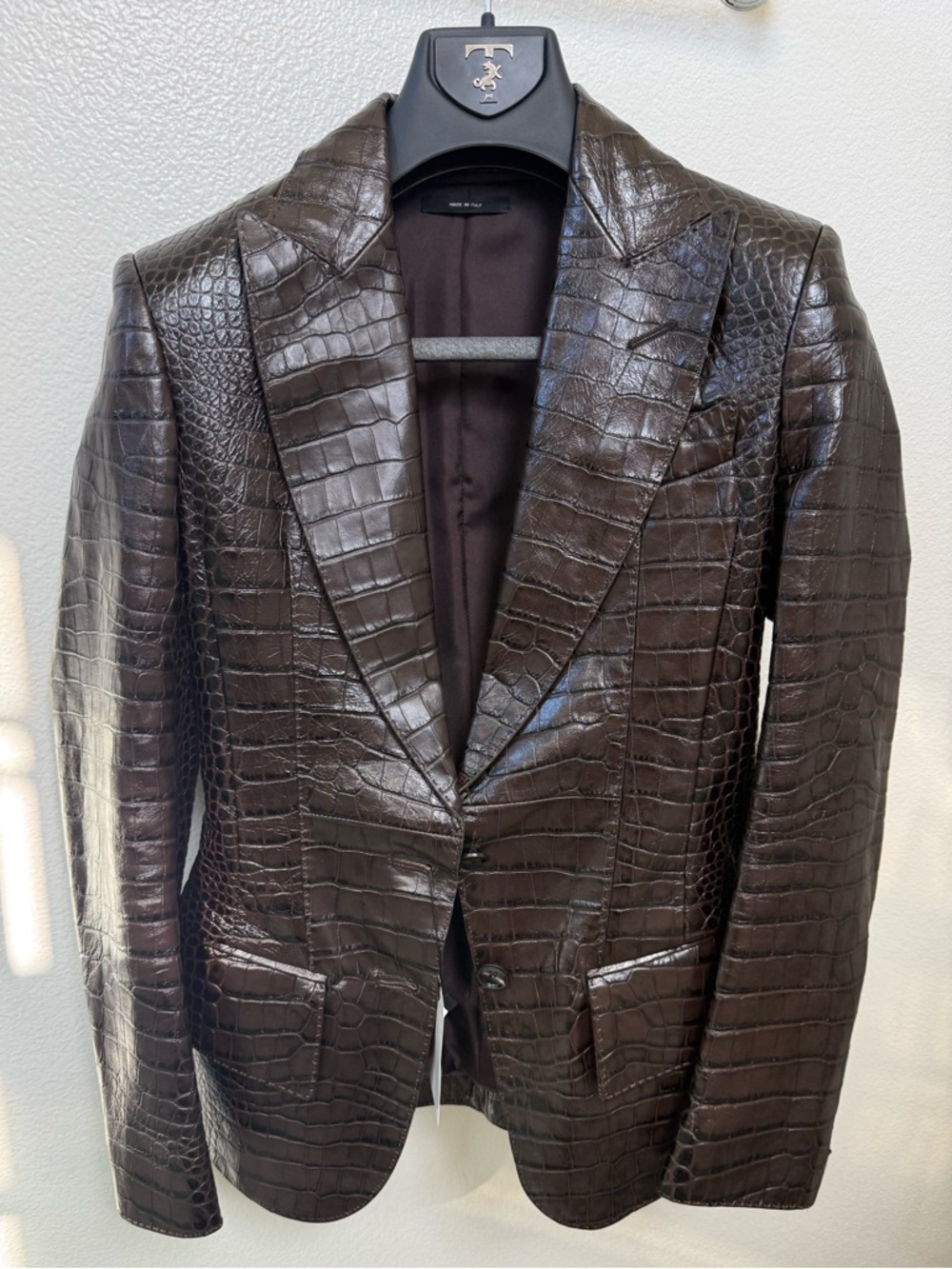 Tom Ford Dark Brown Crocodile leather Blazer ASO kendal Jenner - Picture 6 of 7